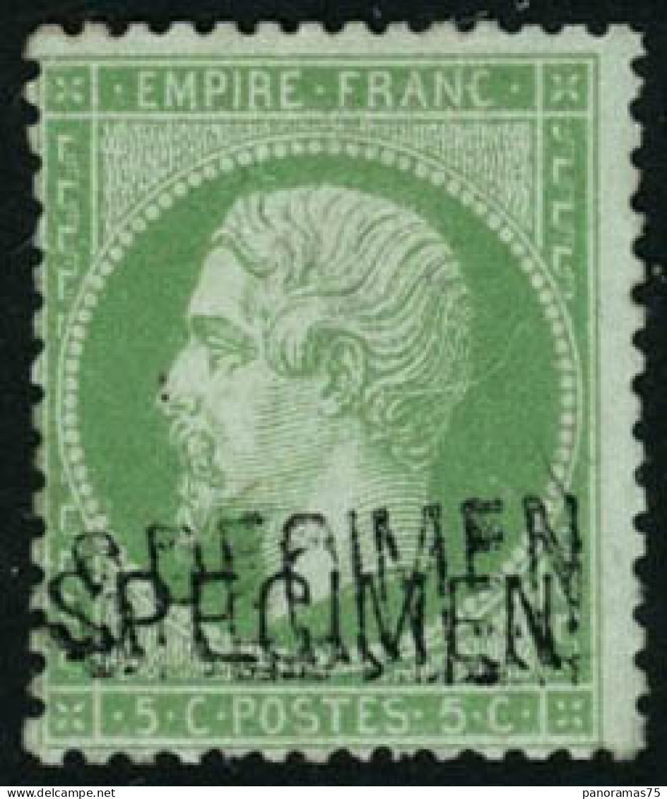 ** N°20F 5c Vert, Specimen, Double Surcharge - TB - 1862 Napoleone III