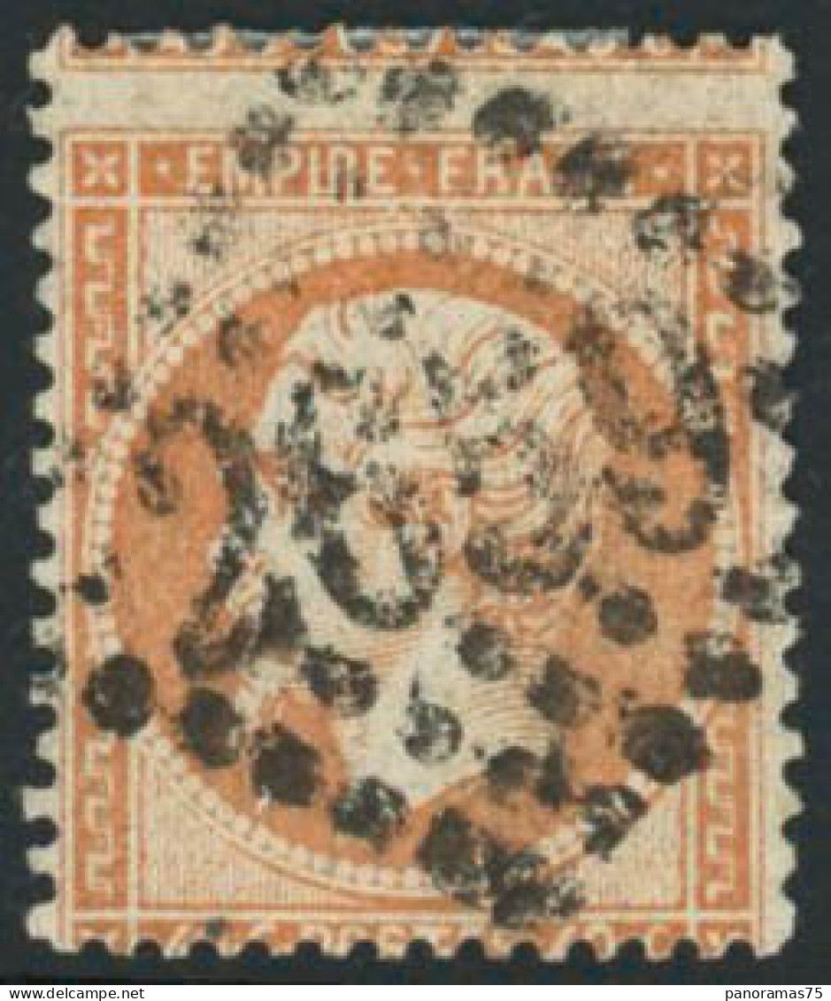 Obl. N°23 40c Orange Spectaculaire Piquage à Cheval - TB - 1862 Napoléon III.