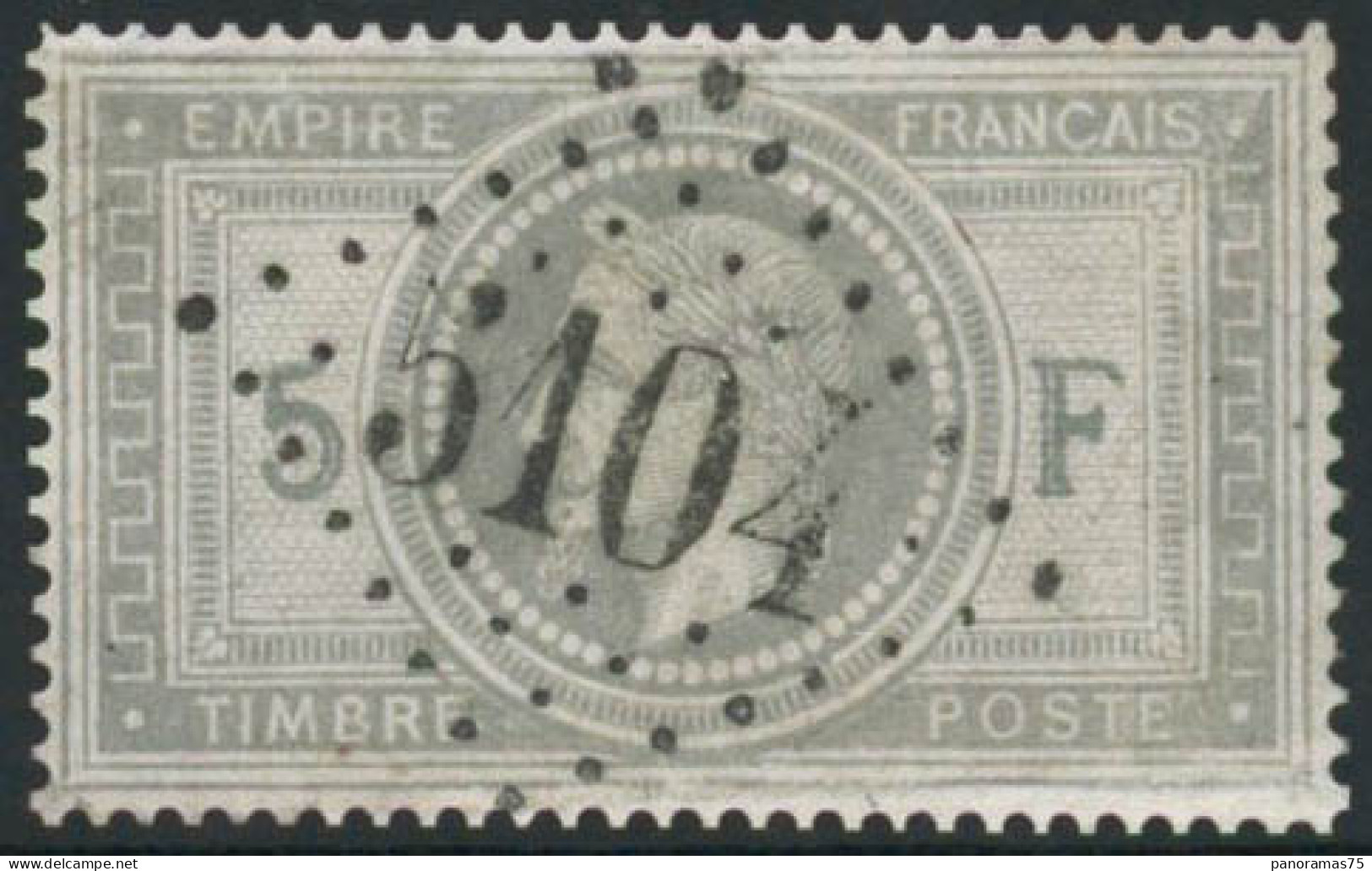 Obl. N°33 5F Empire, Obl GC 5104 (Shangai), Qualité Standart - B - 1863-1870 Napoléon III Con Laureles