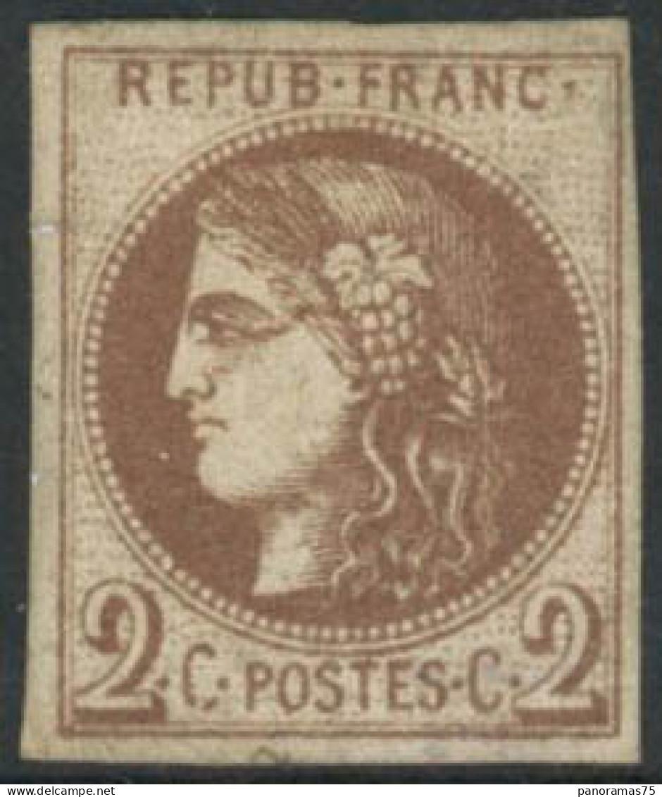 ** N°40A 2c Chocolat Clair, R1 - TB - 1870 Emissione Di Bordeaux