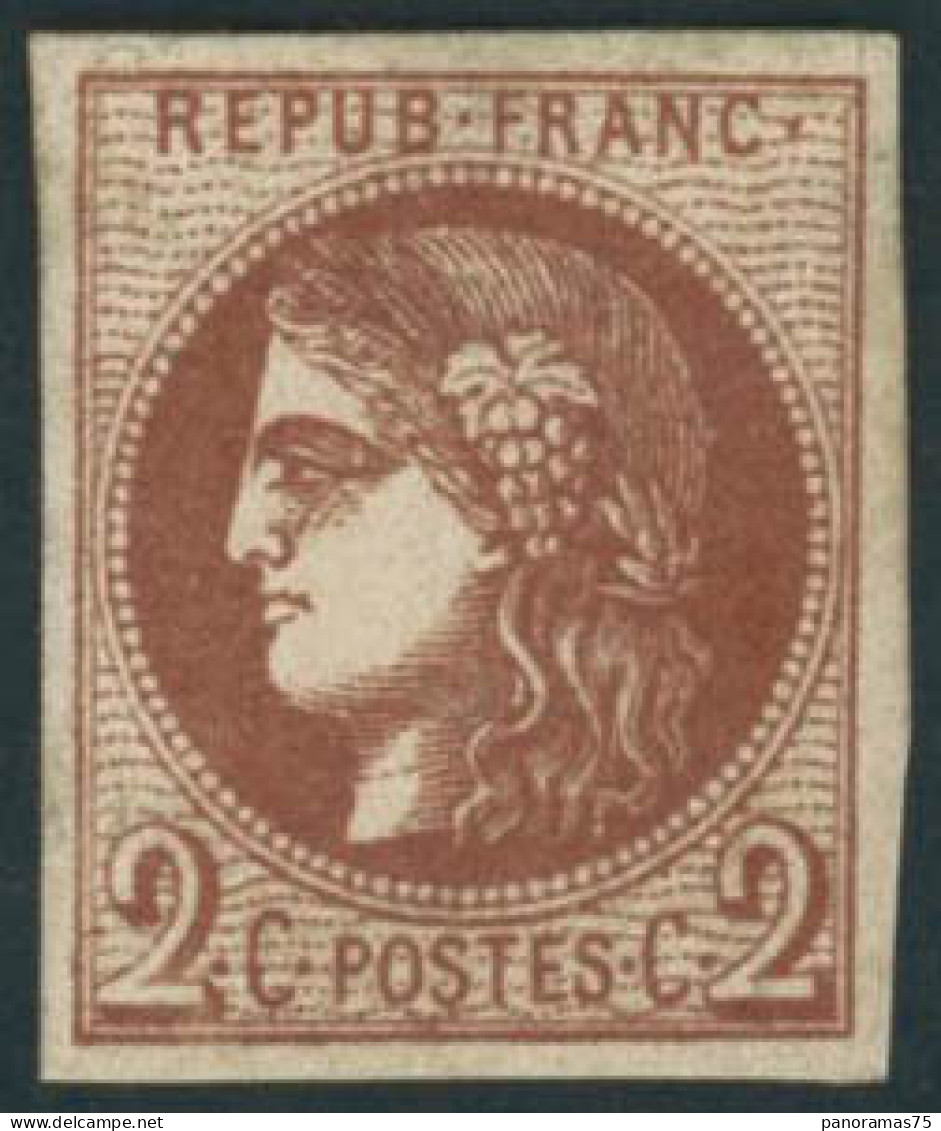 ** N°40B 2c Brun-rouge R2 - TB - 1870 Bordeaux Printing