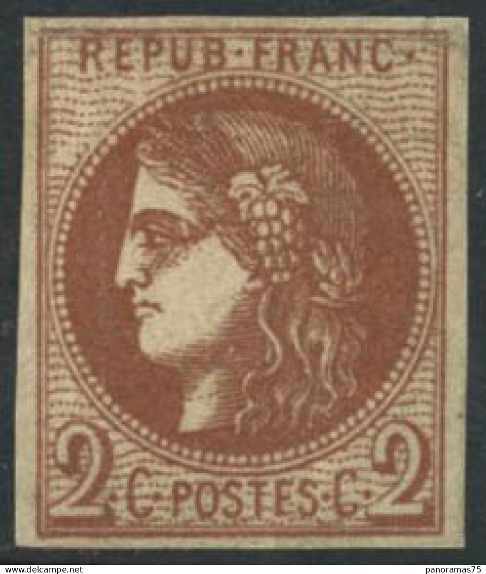 * N°40B 2c Brun-rouge R2 - TB - 1870 Bordeaux Printing