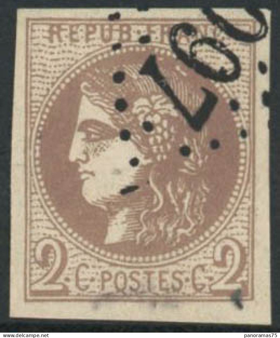 Obl. N°40B 2c Brun-rouge R2, Signé Brun - TB - 1870 Ausgabe Bordeaux