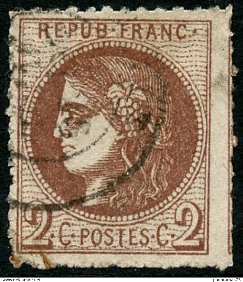 Obl. N°40B 2c Brun-rouge R2, Percé En Lignes   - TB - 1870 Ausgabe Bordeaux