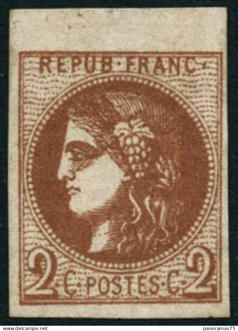 ** N°40Bd 2c Brun-rouge Foncé, R2 - TB - 1870 Bordeaux Printing