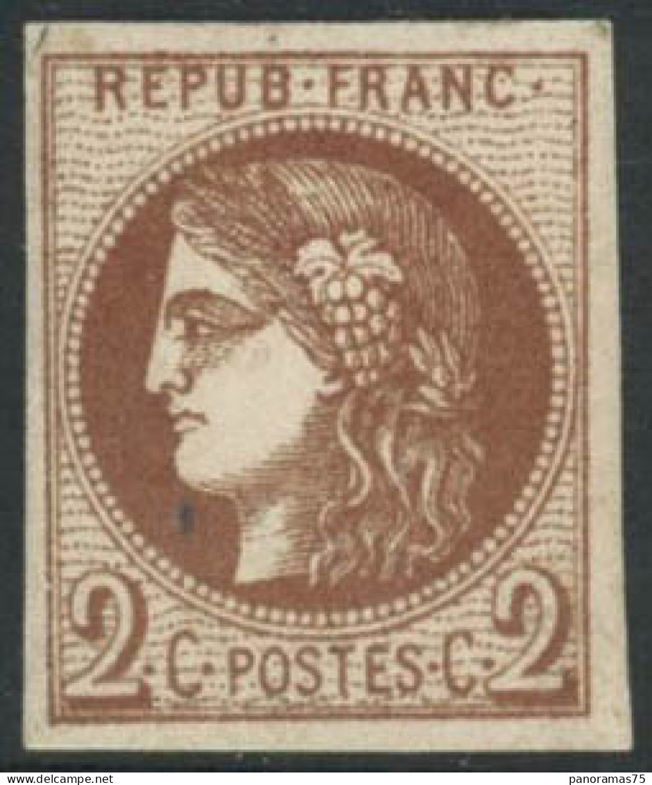 ** N°40Bg 2c Chocolat R2 - TB - 1870 Bordeaux Printing
