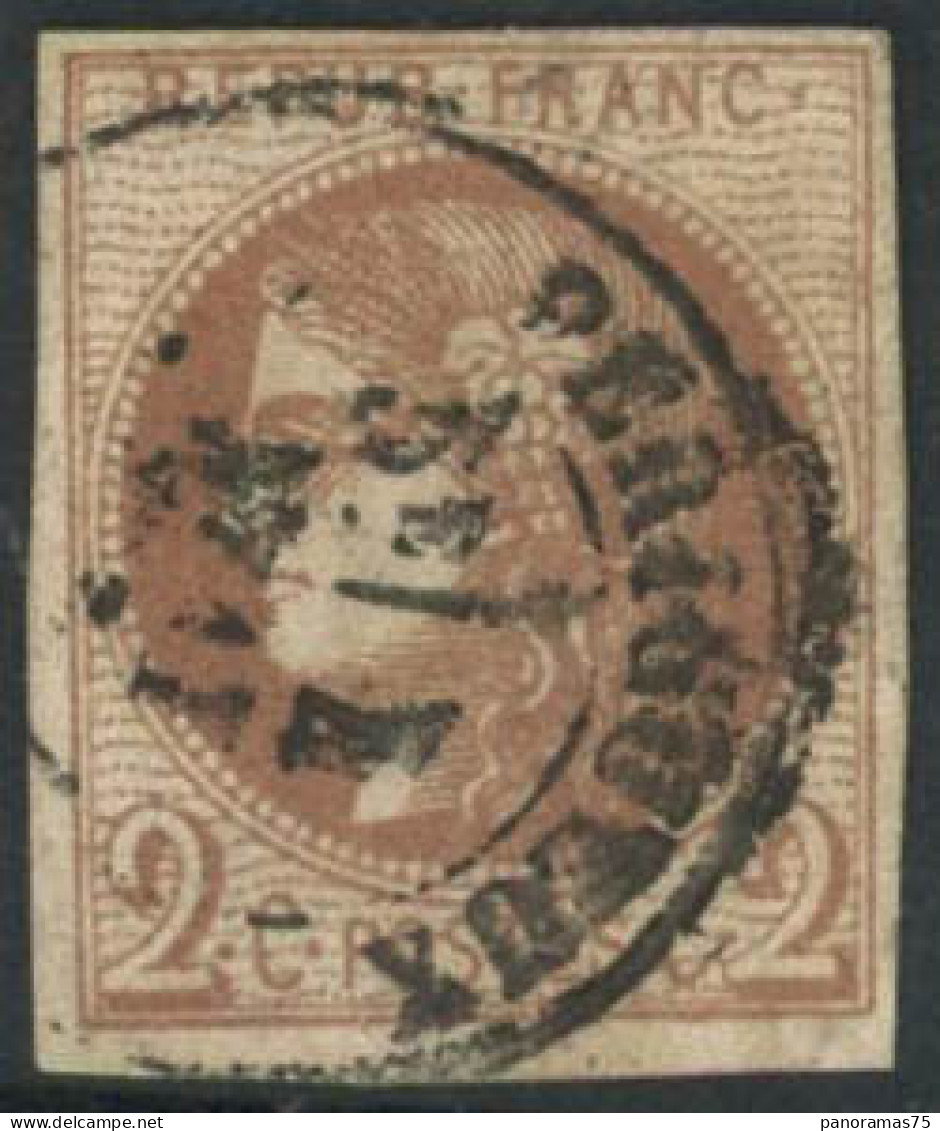 Obl. N°40Bg 2c Chocolat R2 - TB - 1870 Ausgabe Bordeaux