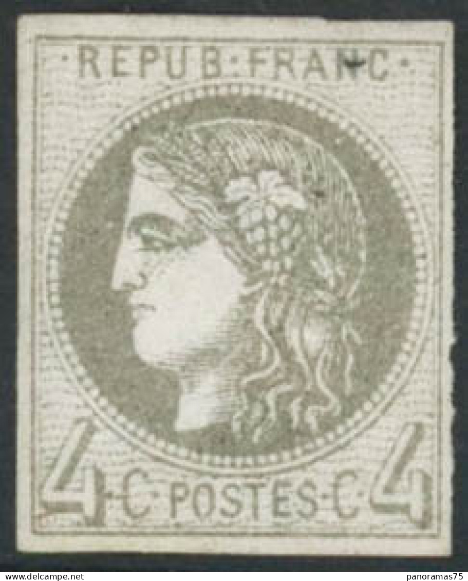 ** N°41B 4c Gris R2, Signé Calves - TB - 1870 Ausgabe Bordeaux