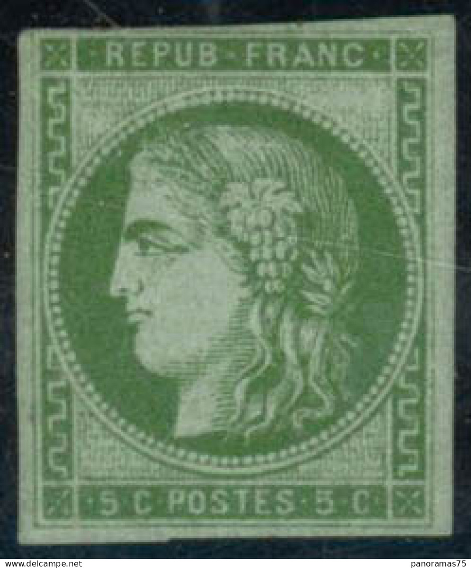 ** N°42A 5c Vert-jaune R1 - B - 1870 Bordeaux Printing