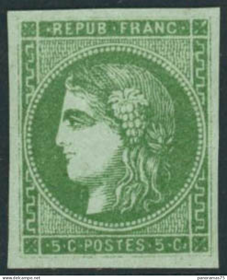 ** N°42B 5c Vert-jaune R2 - TB - 1870 Ausgabe Bordeaux