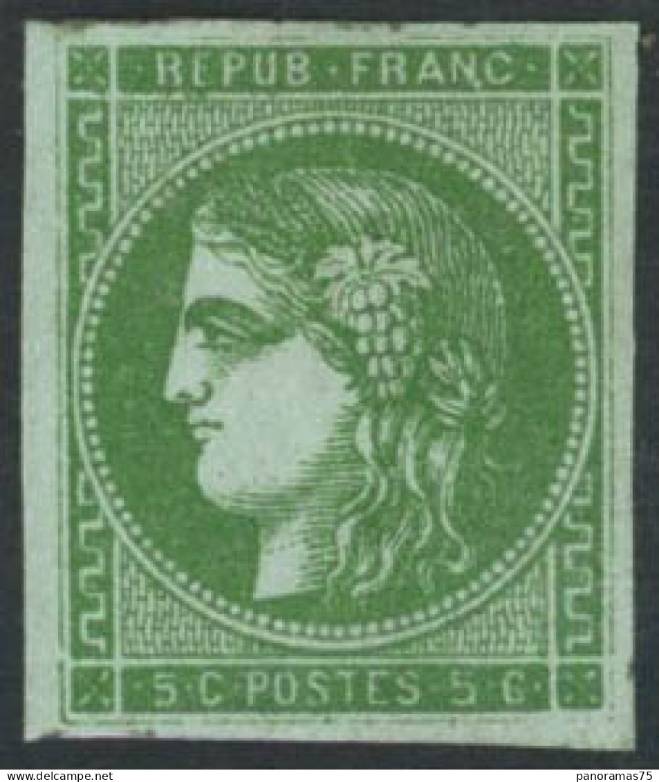 ** N°42B 5c Vert-jaune R2, - TB - 1870 Bordeaux Printing