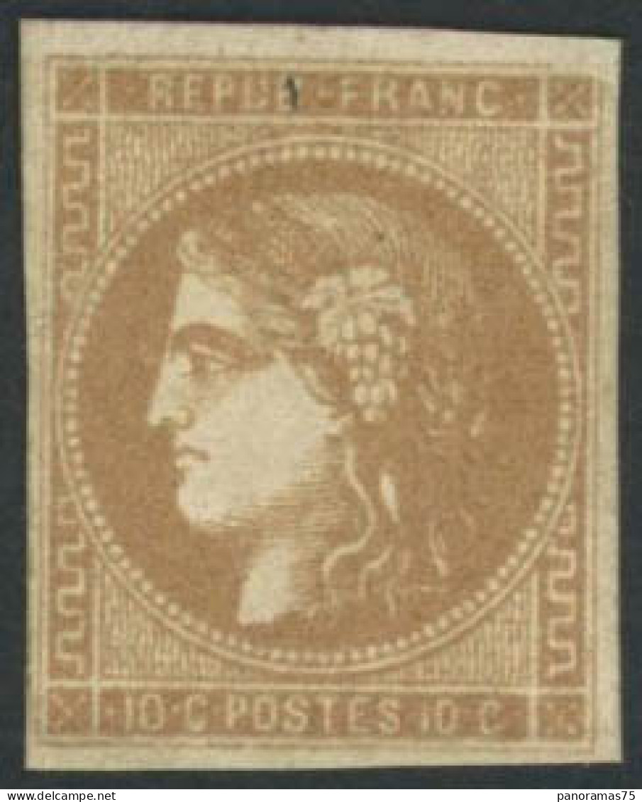 ** N°43A 10c Bistre, R1 - TB - 1870 Bordeaux Printing