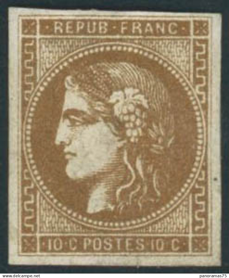 ** N°43Ac 10c Bistre Foncé R1, Pièce De Luxe Signé Calves - TB - 1870 Bordeaux Printing