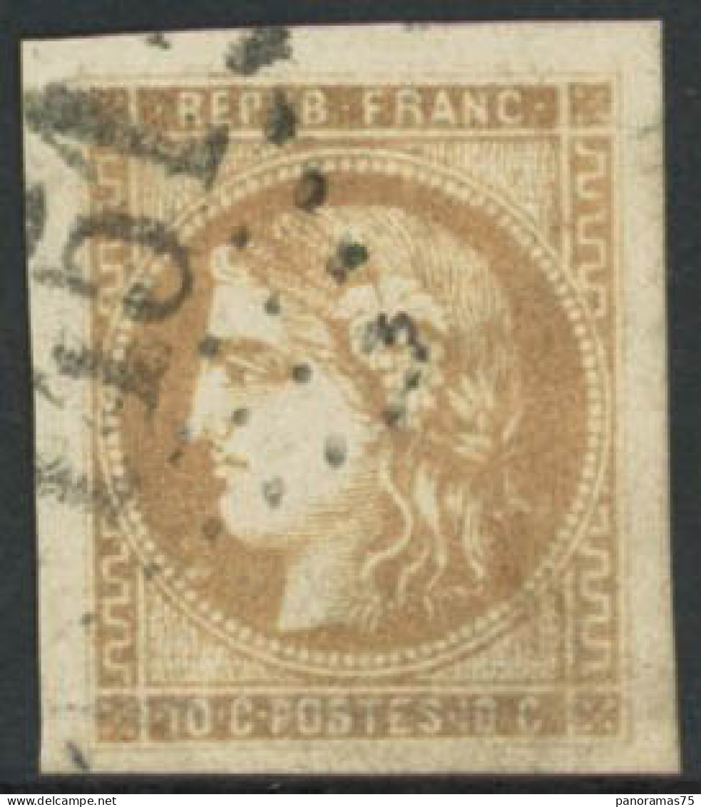 Obl. N°43B 10c Bistre-jaune R2, Pièce De Luxe - TB - 1870 Emissione Di Bordeaux