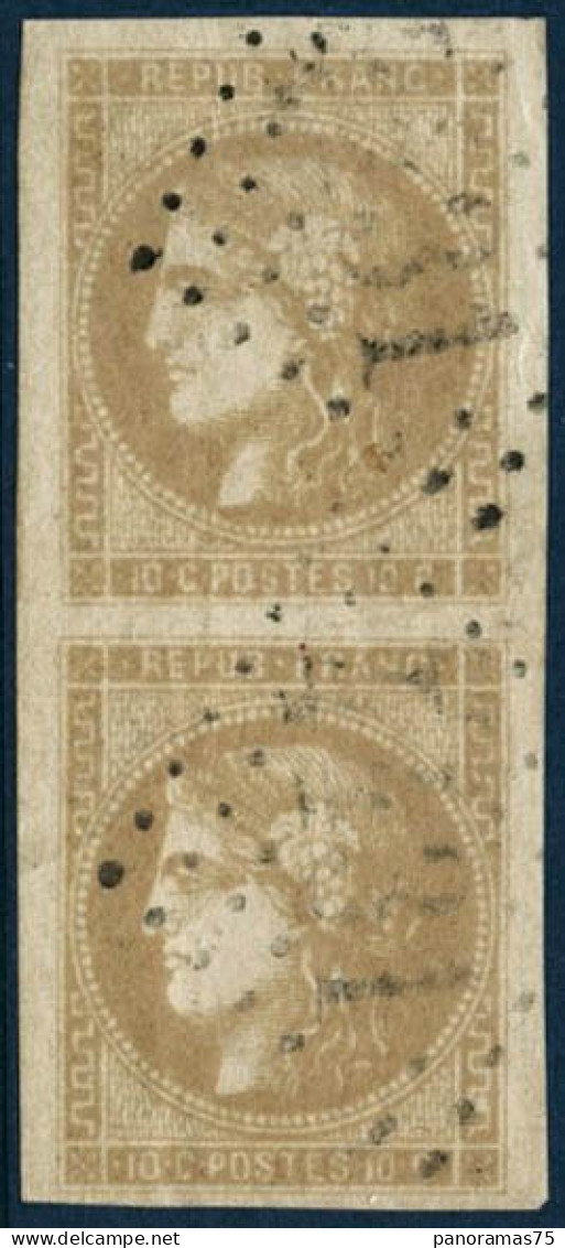 Obl. N°43A 10c Bistre R1, Paire Pièce De Luxe - TB - 1870 Ausgabe Bordeaux