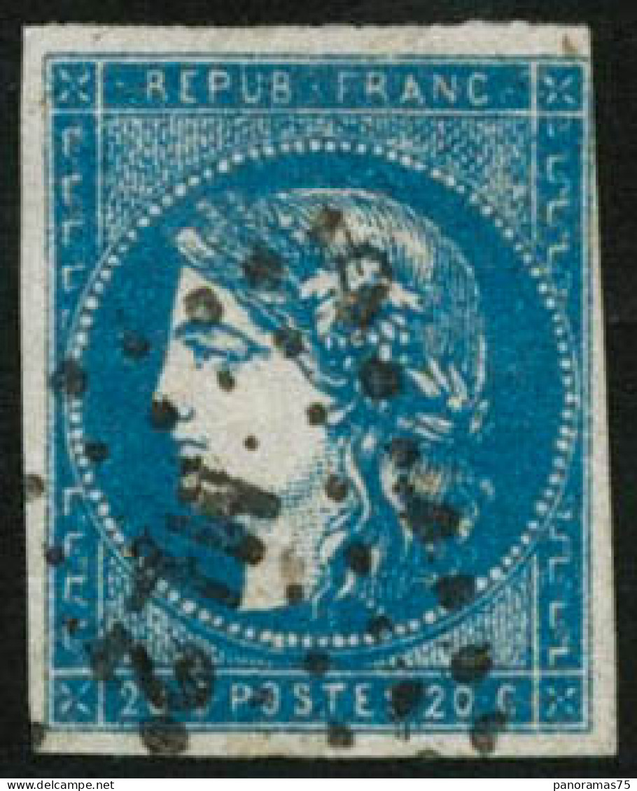 Obl. N°44B 20c Bleu, Type I R2 - B - 1870 Ausgabe Bordeaux