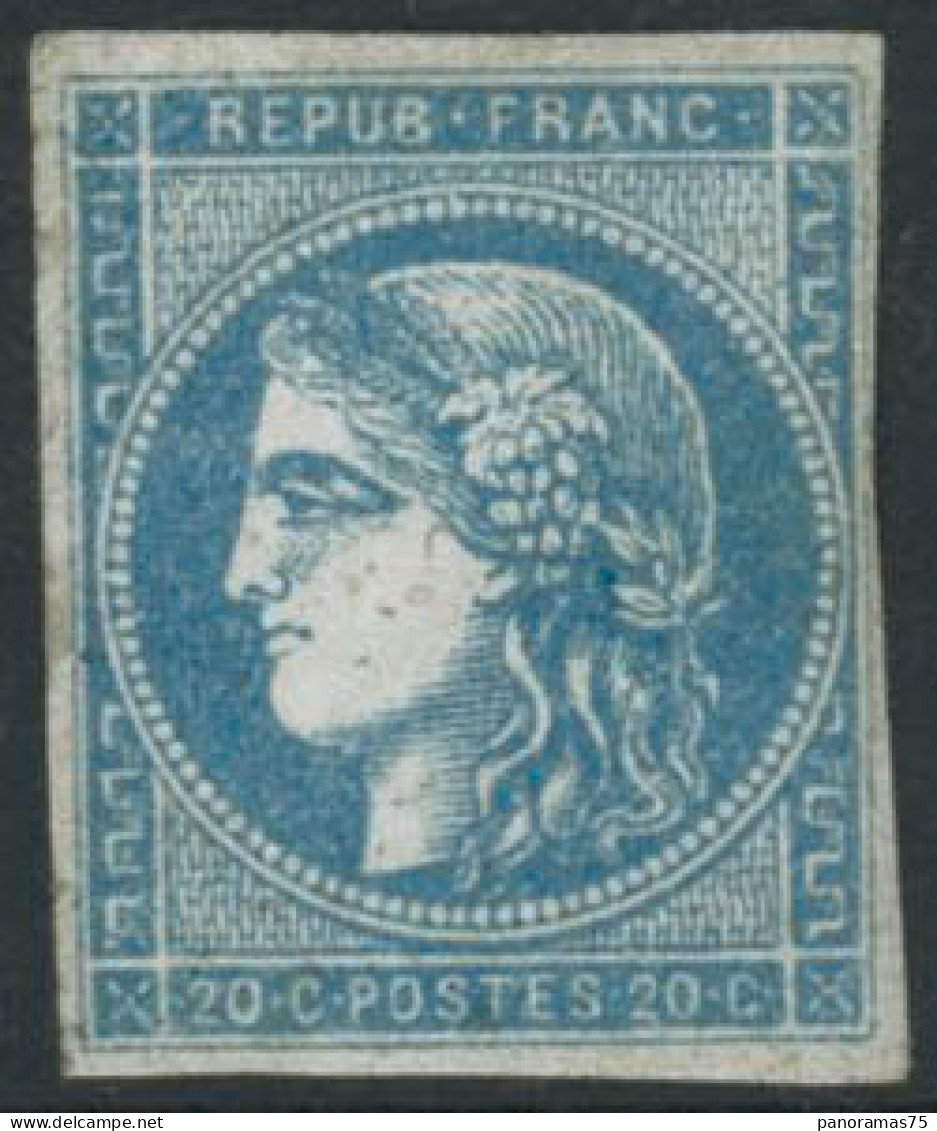 */obl. N°45C 20c Bleu Type II R3 - TB - 1870 Ausgabe Bordeaux