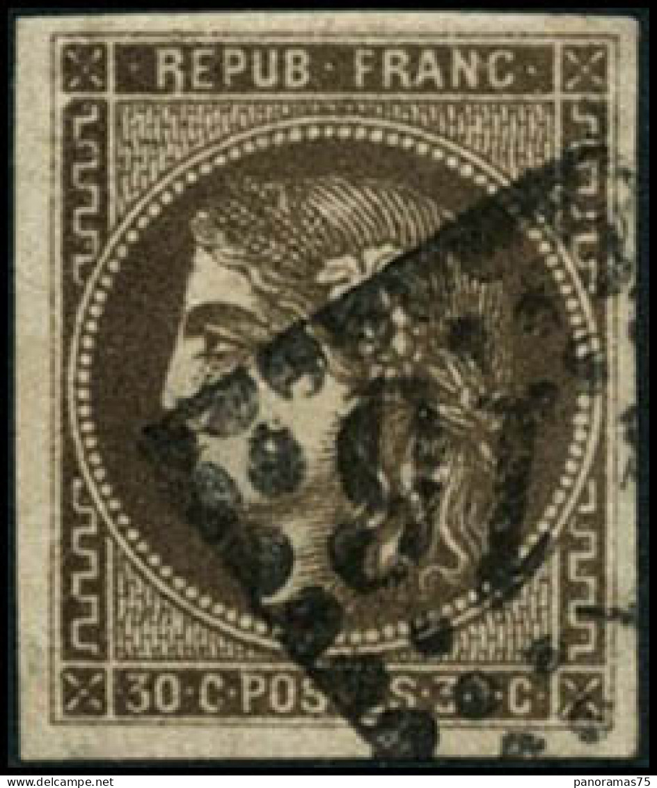 Obl. N°47 30c Brun - TB - 1870 Bordeaux Printing