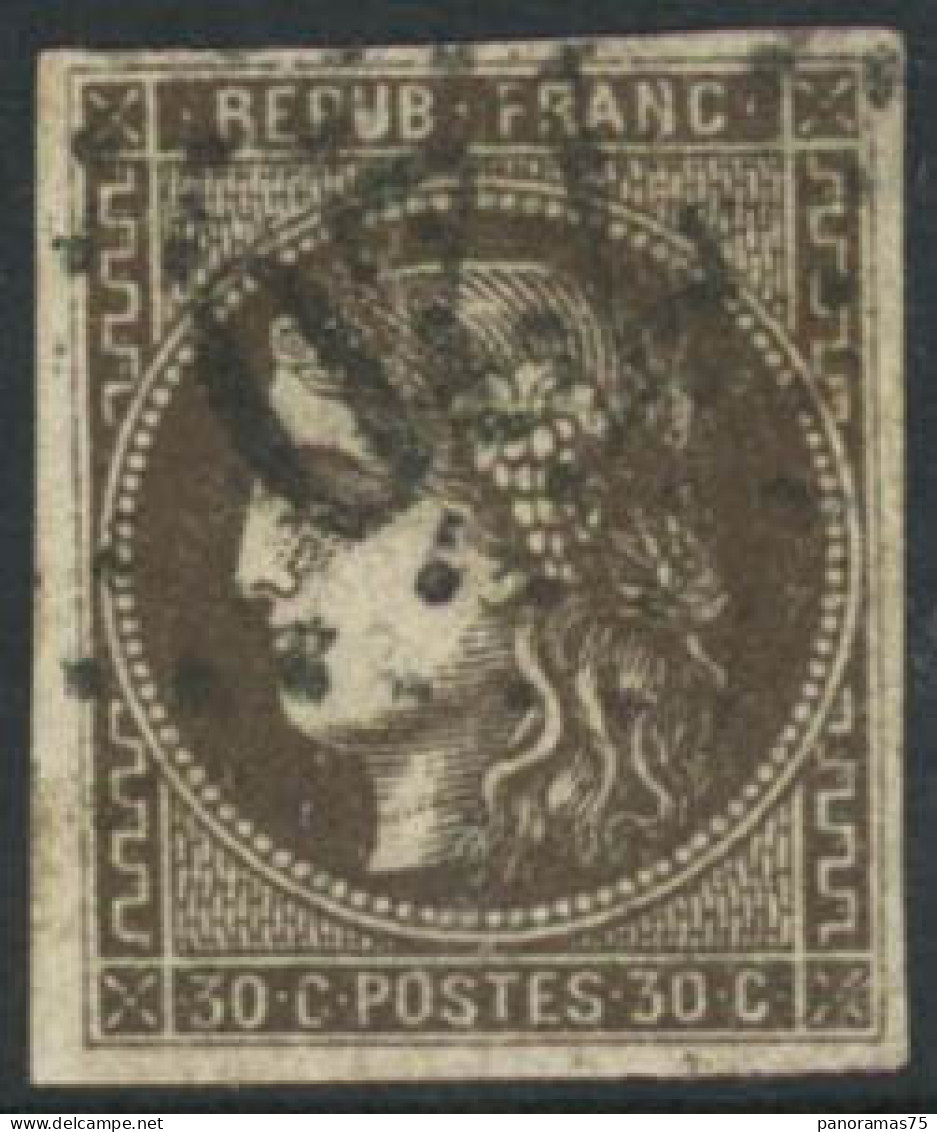 Obl. N°47d 30c Brun Foncé - TB - 1870 Bordeaux Printing