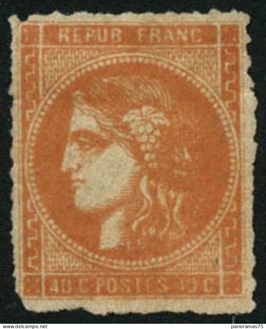 * N°48 40c Orange, Percé En Lignes - B - 1870 Bordeaux Printing