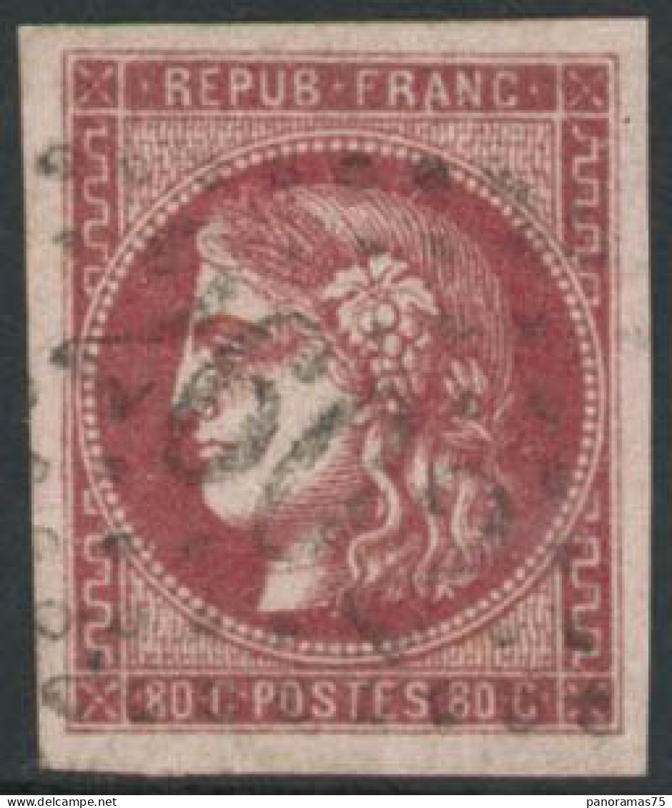 Obl. N°49 80c Rose - TB - 1870 Emission De Bordeaux