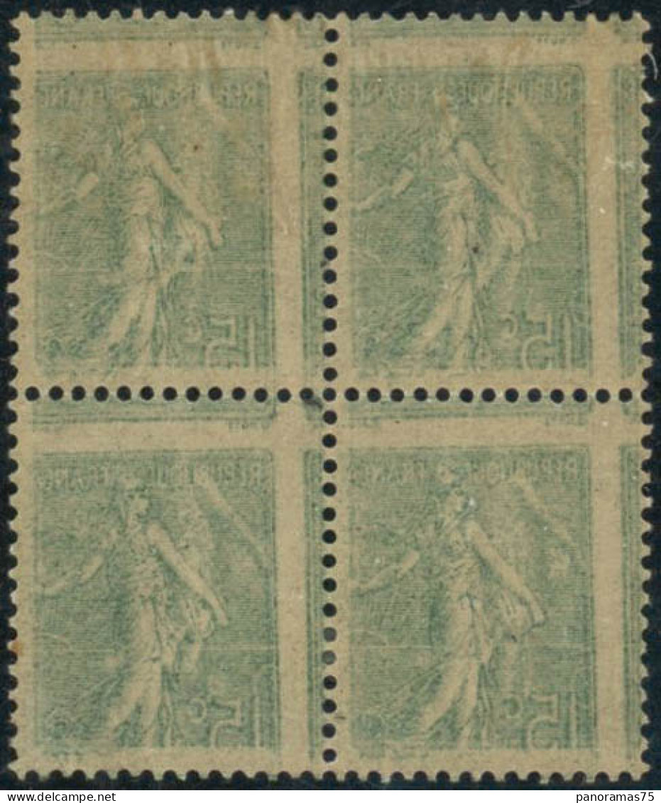 ** N°130h 15c Vert-gris, Bloc De 4 Recto-verso - TB - Other & Unclassified