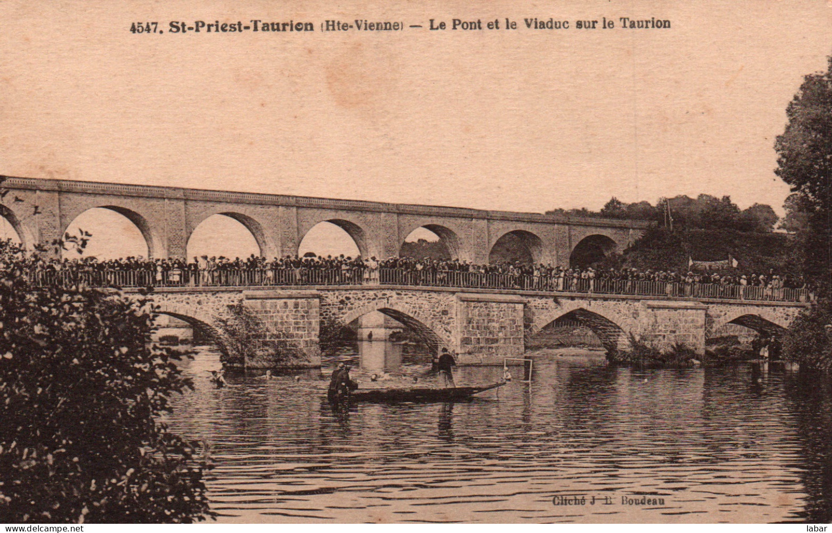 CPA  HAUTE VIENNE 87 /  SAINT PRIEST TAURION LE PONT ET LE VIADUC SUR LA TAURION - Saint Priest Taurion