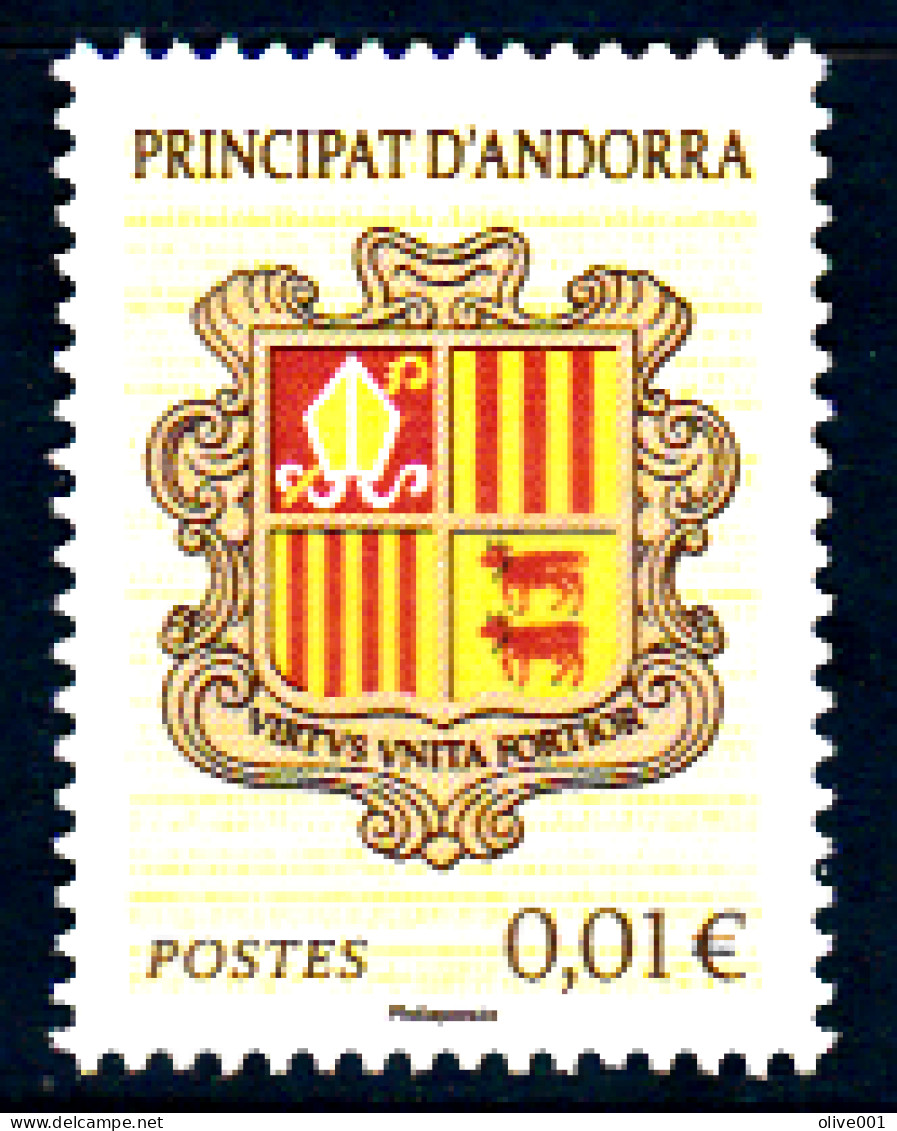 Andorre Française - 2023 - Blason Jaune - Valeur Faciale 0,01 € - Tp MNH ** - Fraicheur Postale - Neuf - New - Unused Stamps