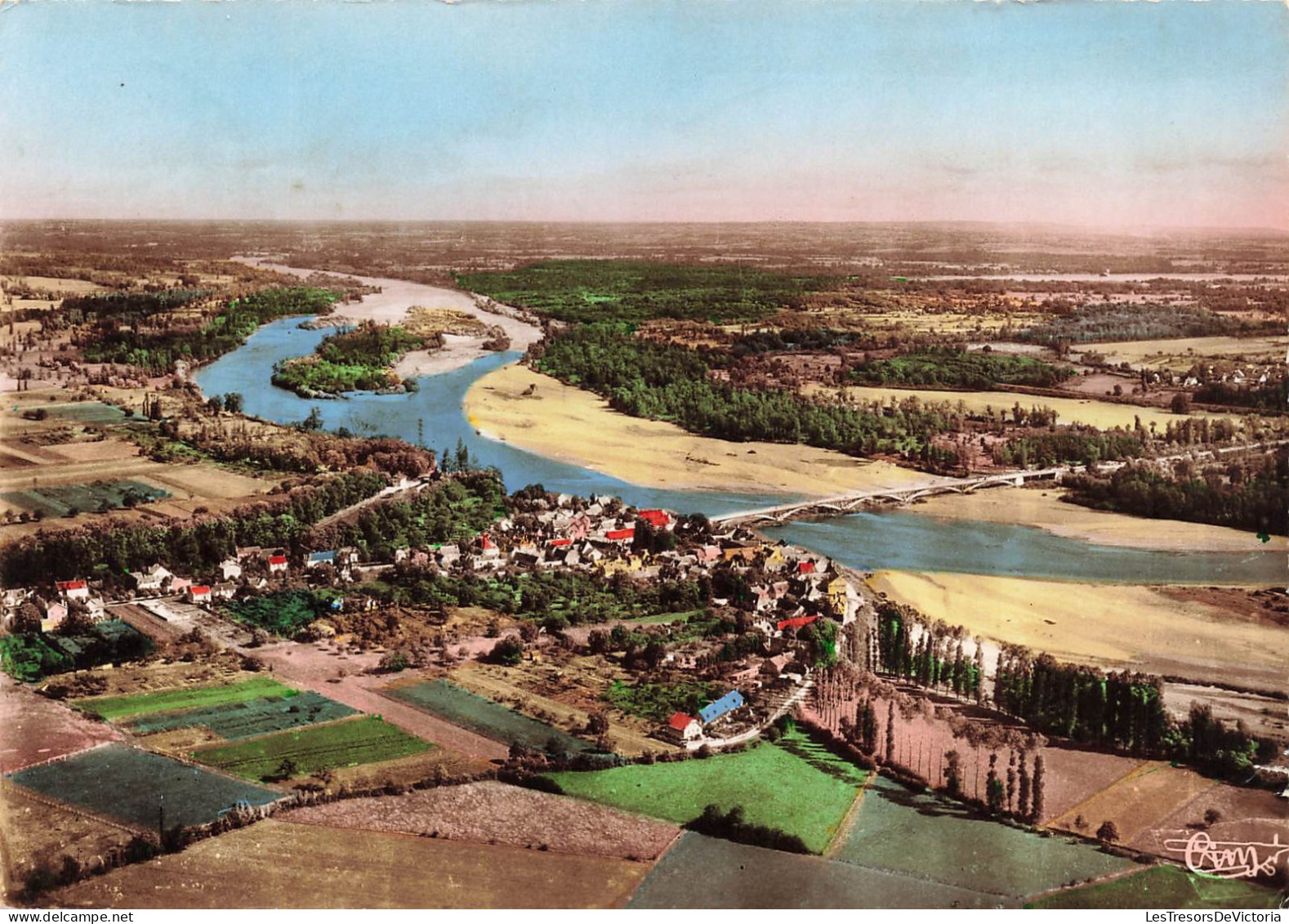 FRANCE - Sancerre (cher) - Alt 312 M - La Loire Et St Thibault - Vue Aérienne  - Carte Postale - Sancerre