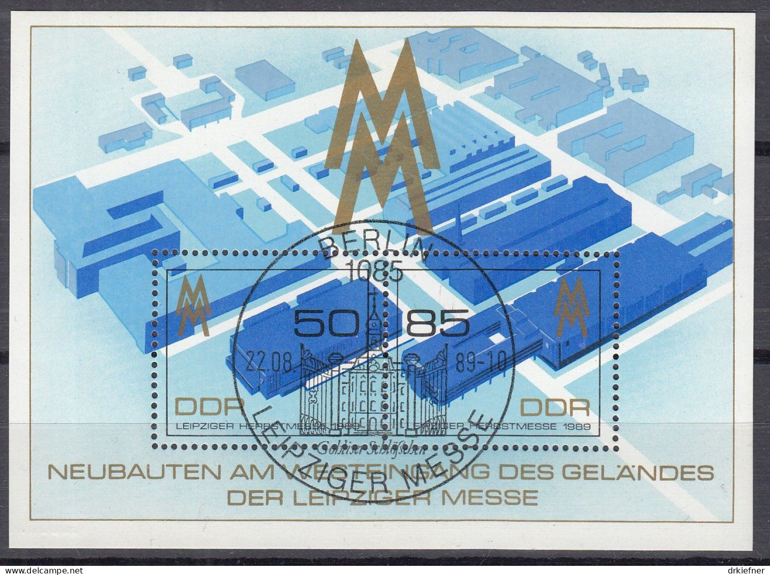 DDR  Block 99, Gestempelt, Leipziger Herbstmesse, 1989 - 1981-1990