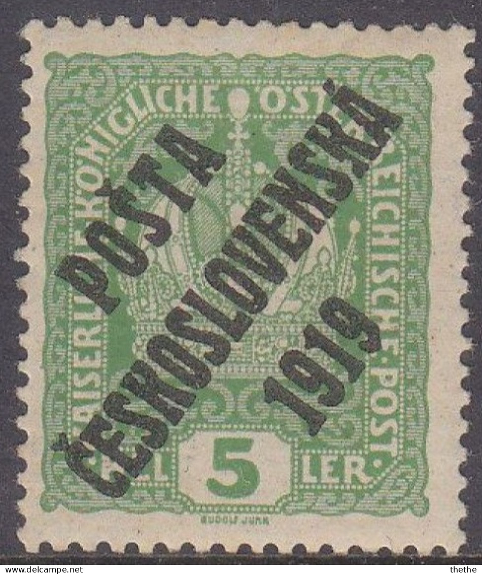 TCHECOSLOVAQUIE - Timbre D'Autriche Surchargé - Unused Stamps