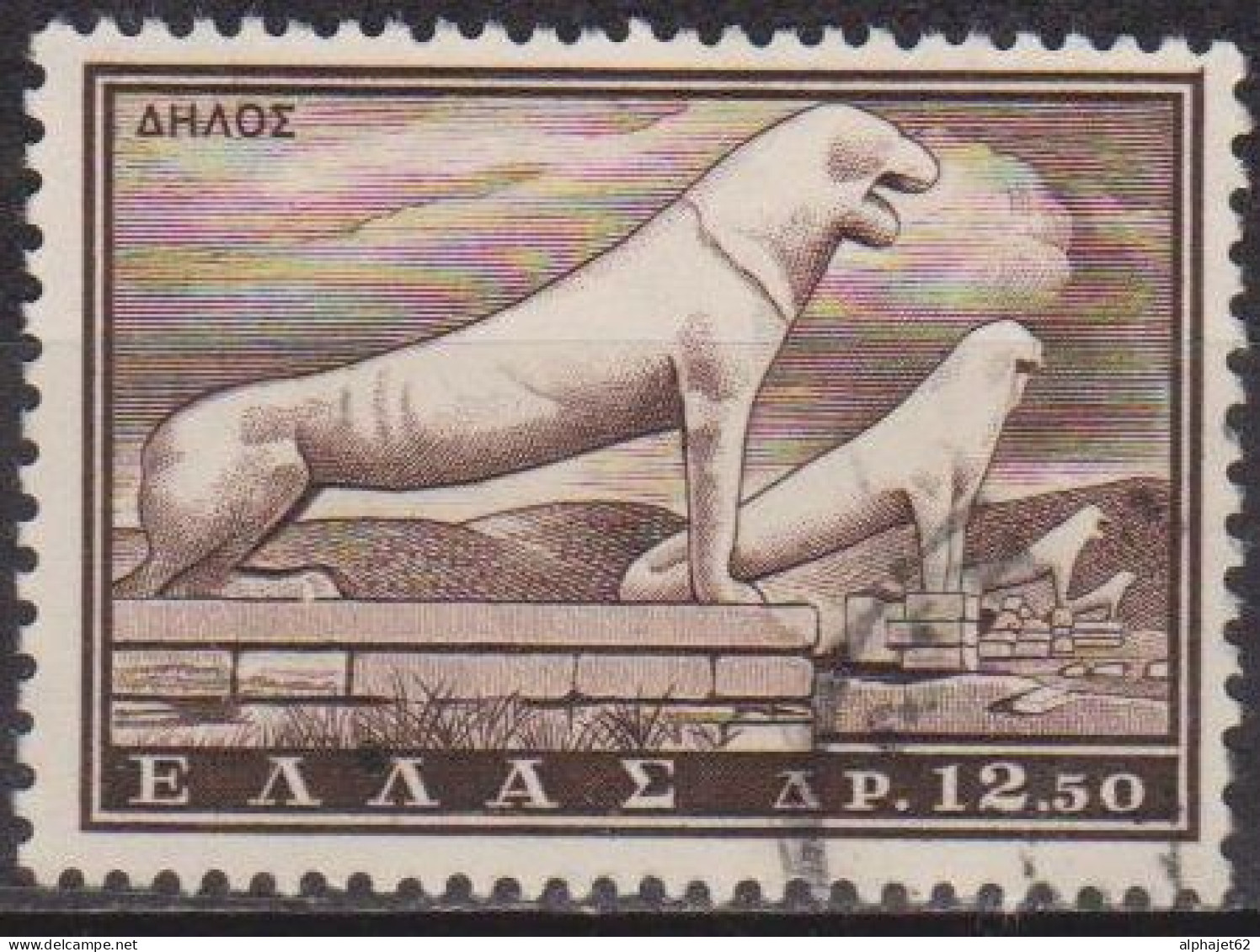 Tourisme - GRECE - Allée Des Lions De Marbre à Délos - N°  742 - 1961 - Oblitérés