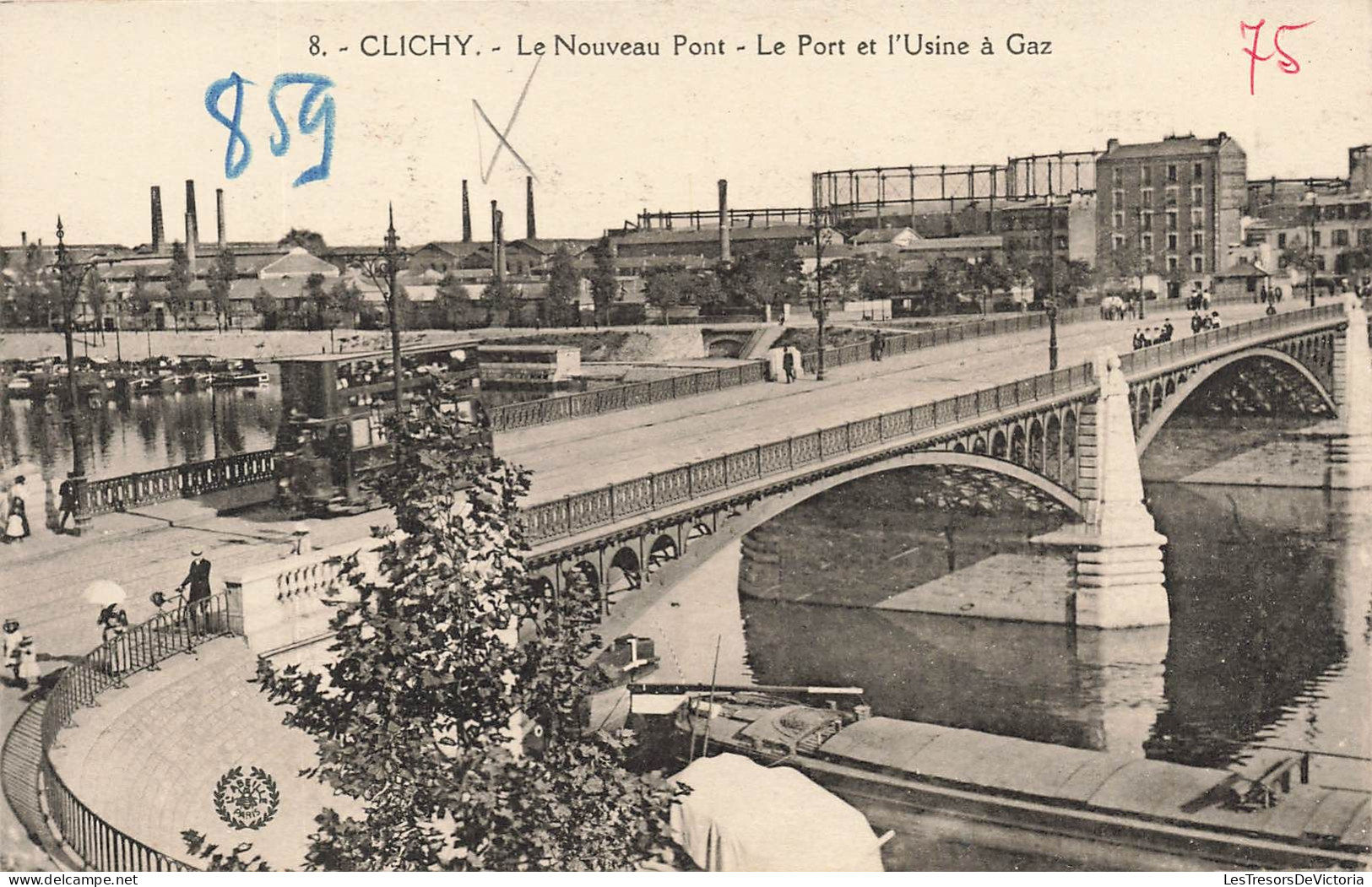 FRANCE - Clichy - Vue Sur Le Nouveau Pont - Le Port Et L'usine à Gaz - Carte Postale Ancienne - Clichy