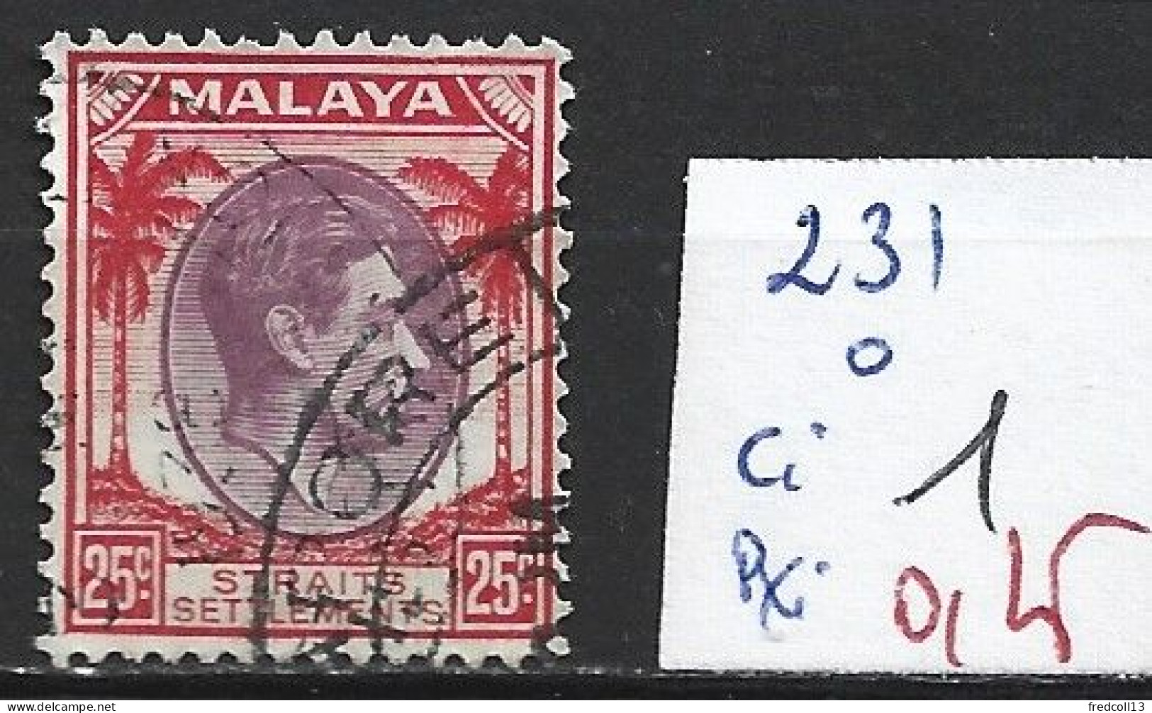 MALACCA 231 Oblitéré Côte 1 € - Malacca