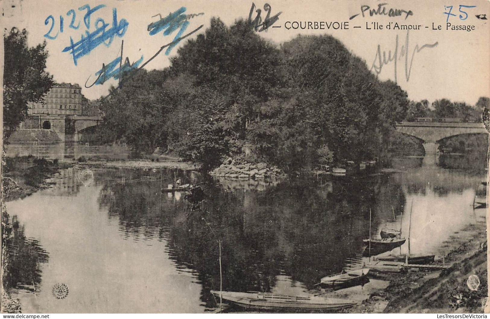 FRANCE - Courbevoie - Vue Sur L'Ile D'Amour - Le Passage - Carte Postale Ancienne - Courbevoie