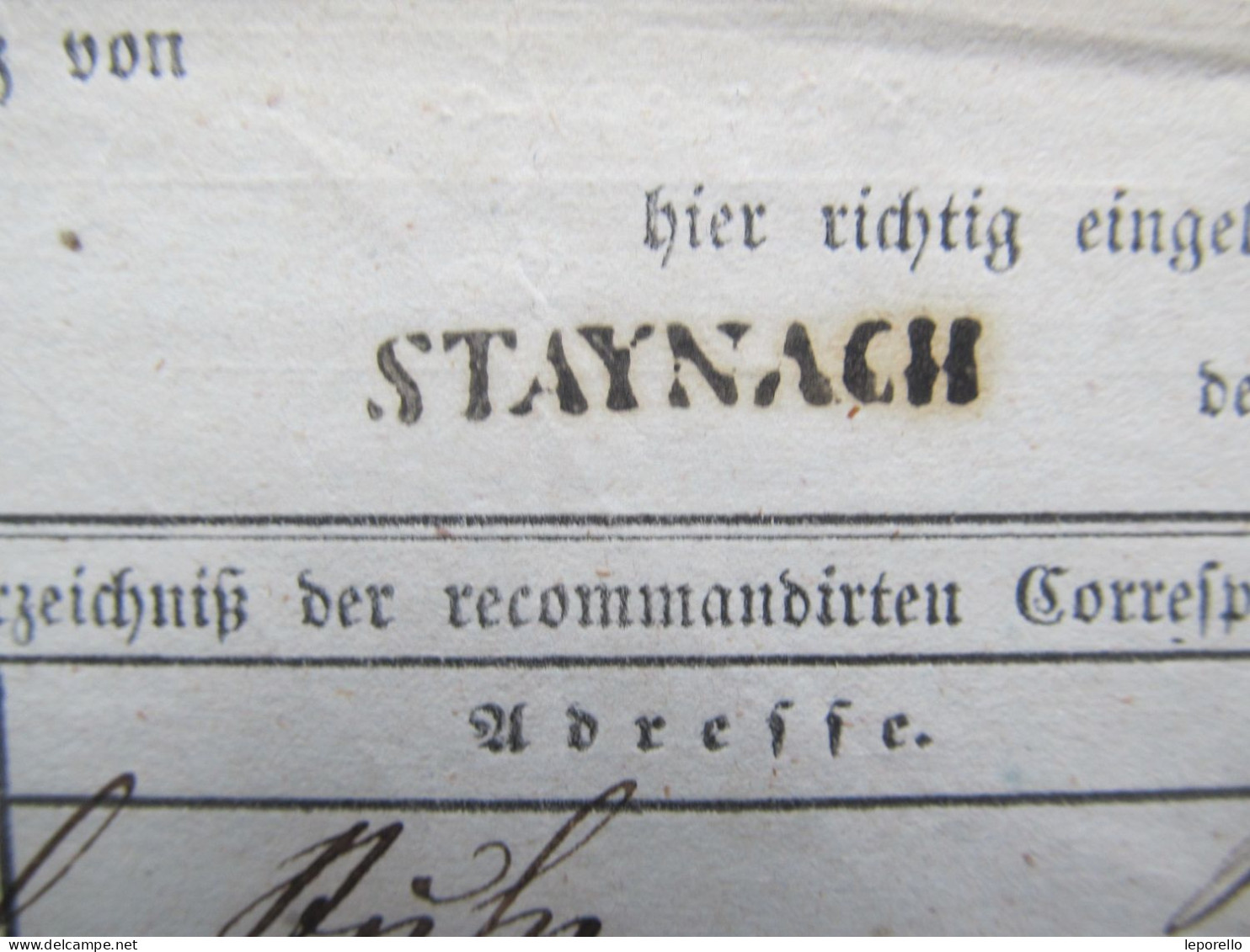 Formular Stainach - Leoben Staynach 1860   // D*58595 - ...-1850 Vorphilatelie