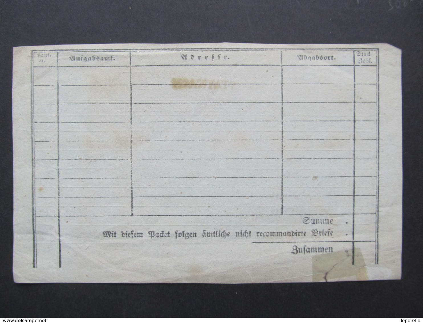 Formular Stainach - Leoben Staynach 1860   // D*58595 - ...-1850 Préphilatélie