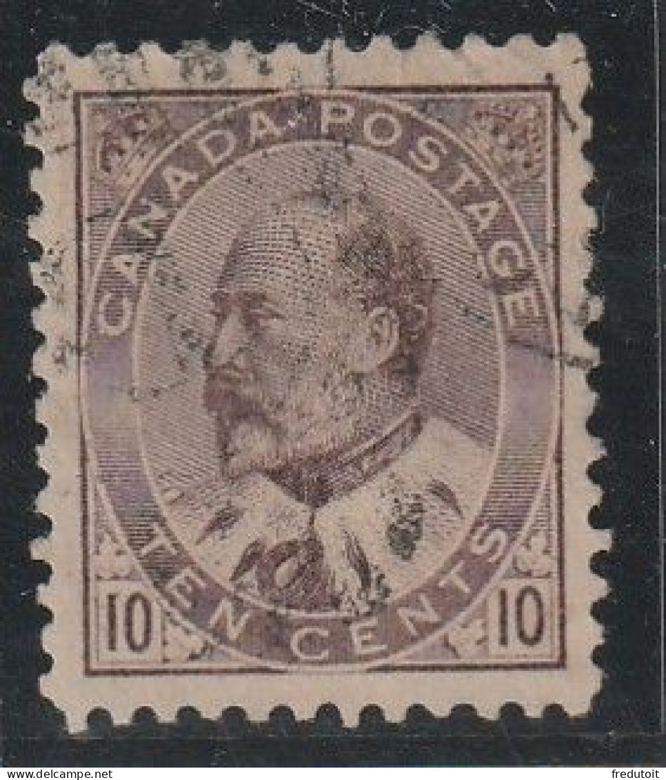 CANADA - N°82 Obl (1903-09) Edouard VII : 10c Violet-brun - Usati