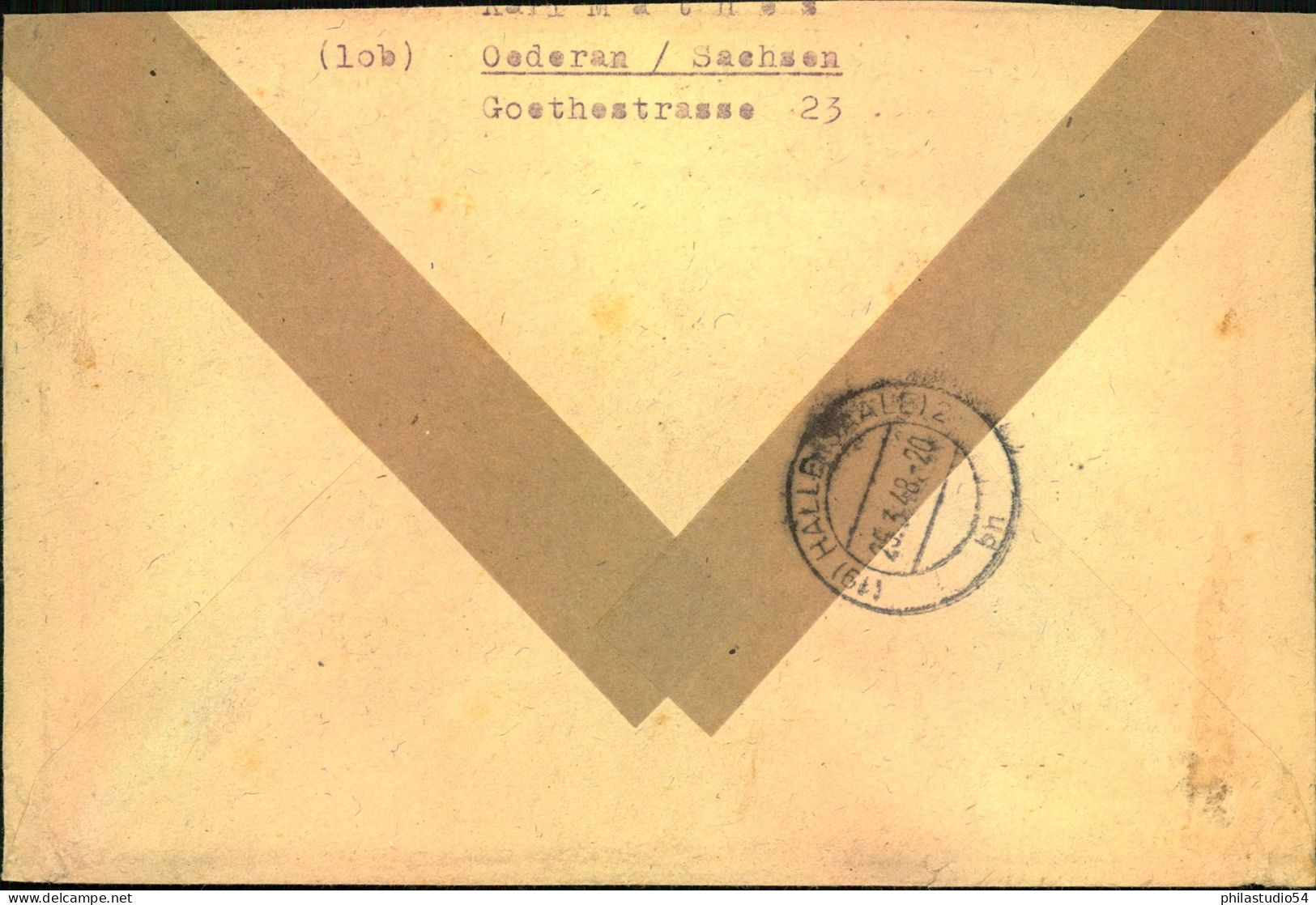 1948, Einschreiben Doppelbruef Mit 1 M Taube OR Dgz Ab (10) OEDERAN Mit R-Tettel (10b)t R-Te - Brieven En Documenten