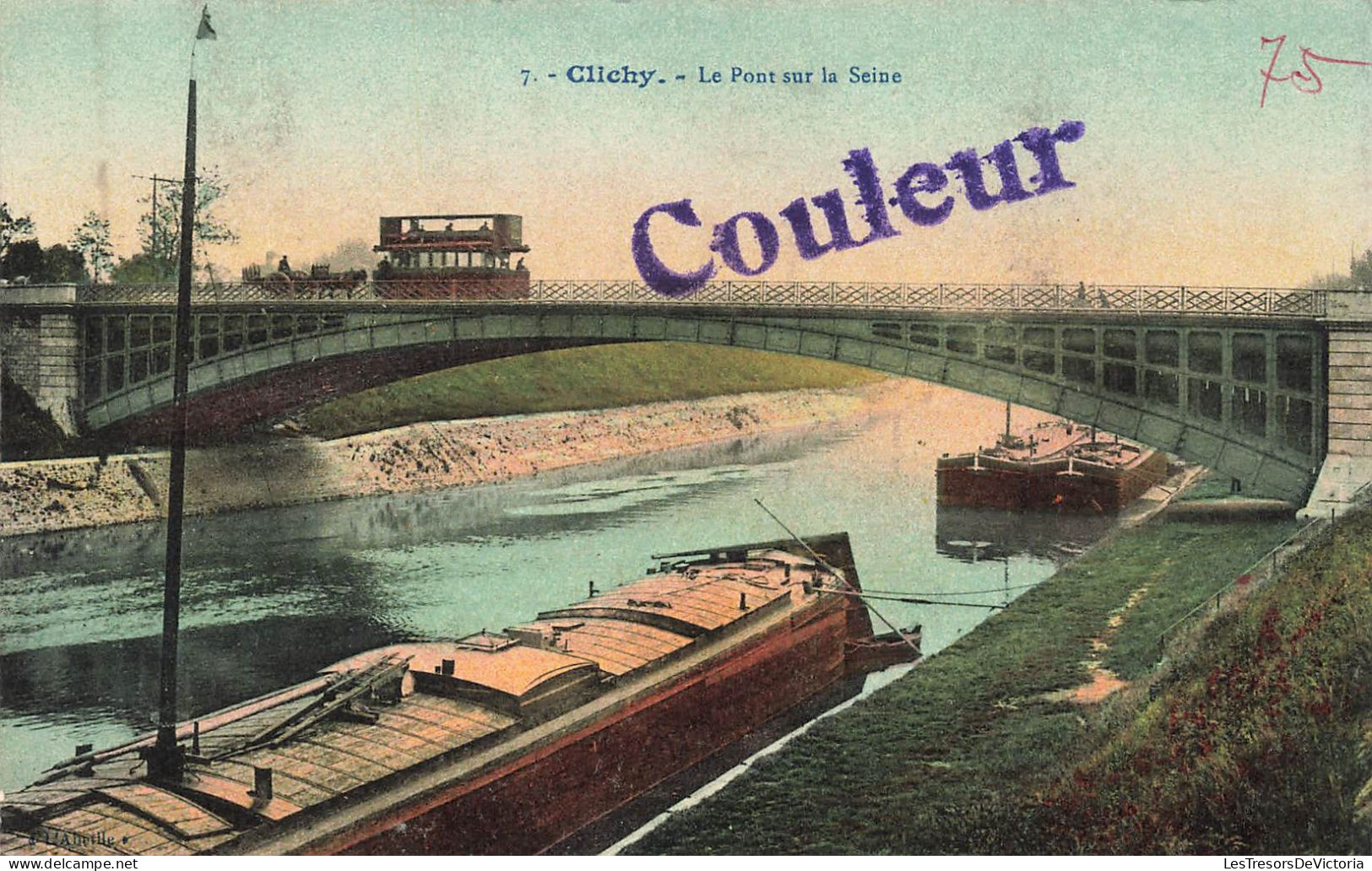 FRANCE - Clichy - Vue Sur Le Pont Sur La Seine - Colorisé - Carte Postale Ancienne - Clichy