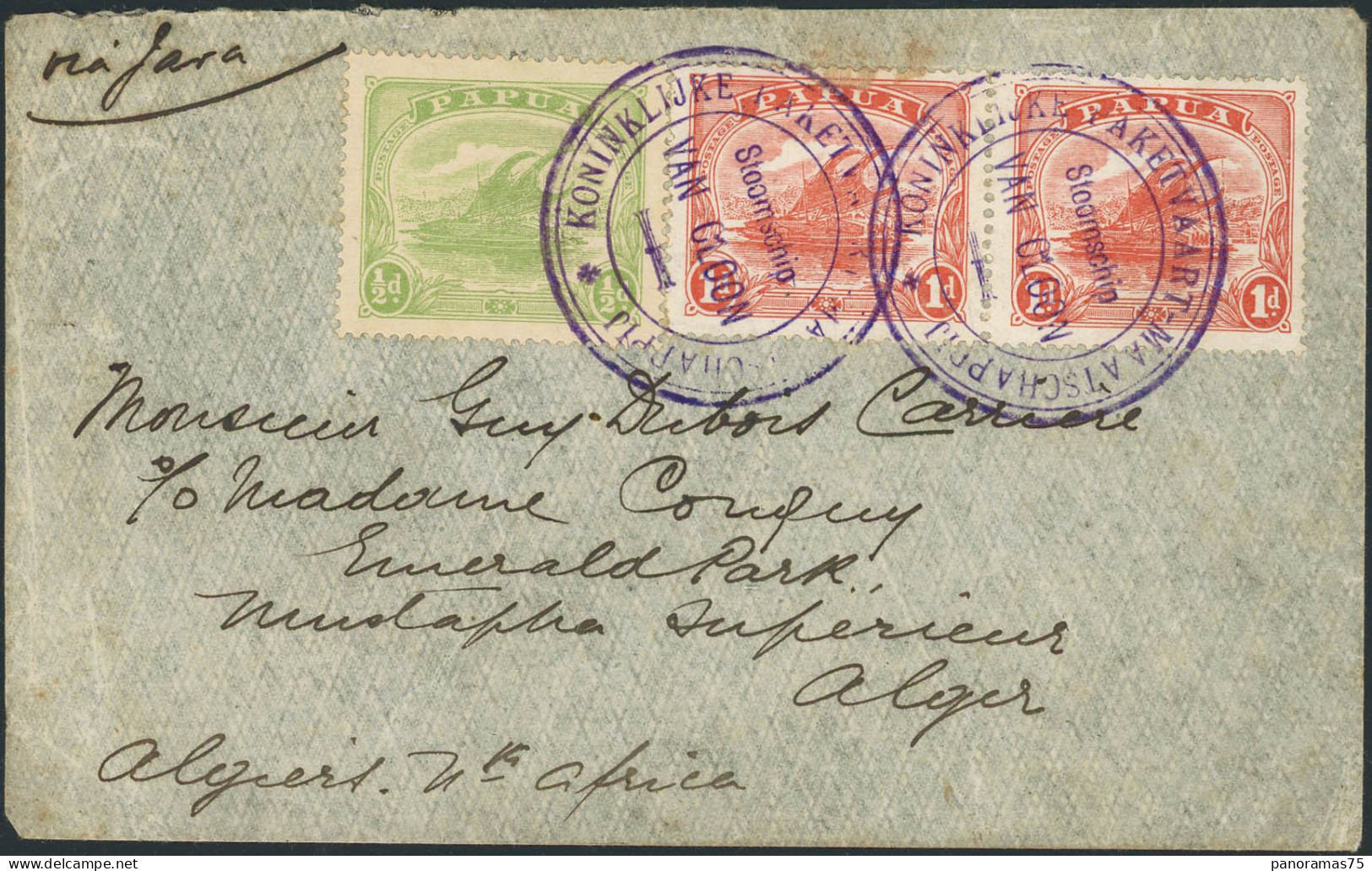 Lettre N°49/50 Lettre Par Bateau Via Java Pour Alger - TB - Papua New Guinea