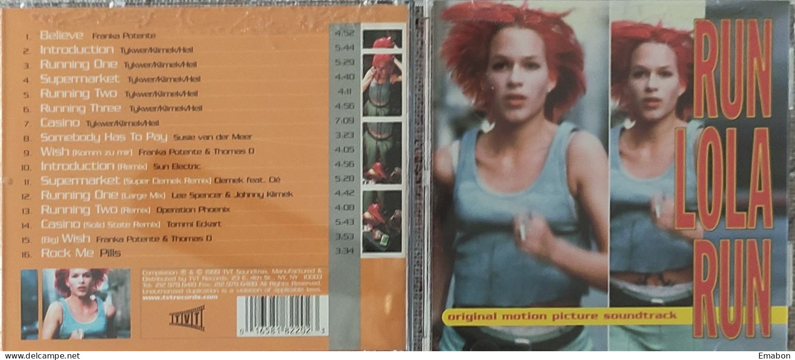 BORGATTA - FILM MUSIC  - Cd TYKWER, KLIMEK, HEIL - RUN LOLA RUN - TVT SOUNDTRACKS 1999 - USATO In Buono Stato - Filmmuziek