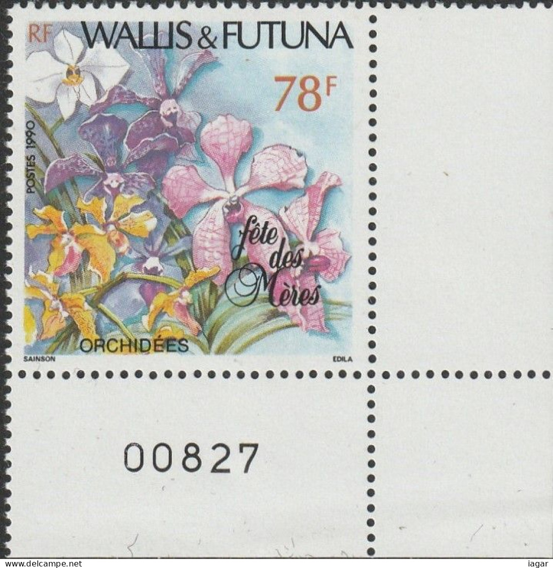 THEMATIC HOLIDAYS:  MOTHER'S DAY.  ORCHIDS   -  WALLIS AND FUTUNA - Giorno Della Mamma