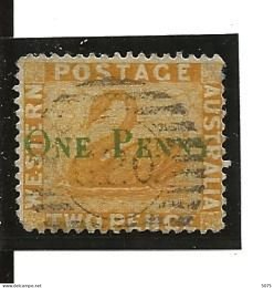 1875 Yvert 26 Obl Surcharge 1 P Vert/ 2 Pence - Gebraucht