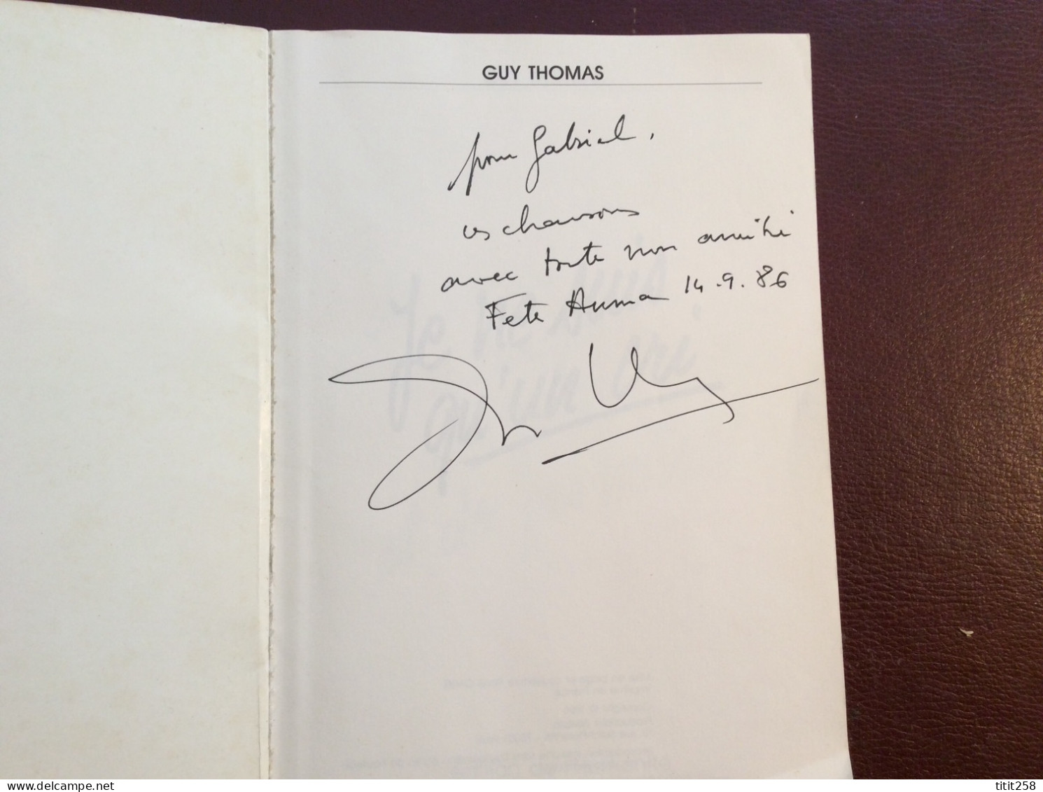 Je Ne Suis Qu'un Cri Dédicacé Autographe Guy Thomas A La Fête De L'humanité Sept 1986 . Préface Jean Ferrat / Cavanna - Auteurs Français