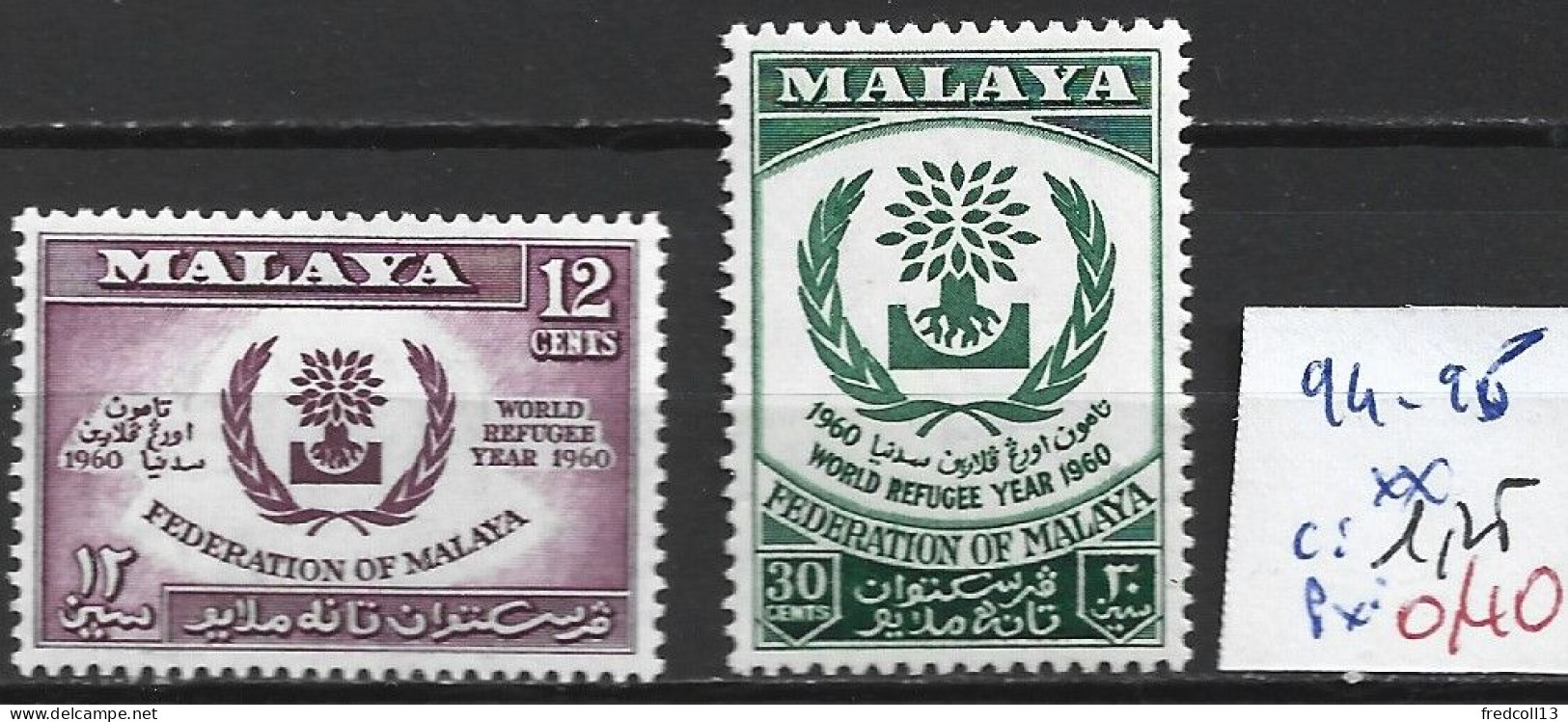 MALAISIE 94-95 ** Côte 1.25 € - Federated Malay States