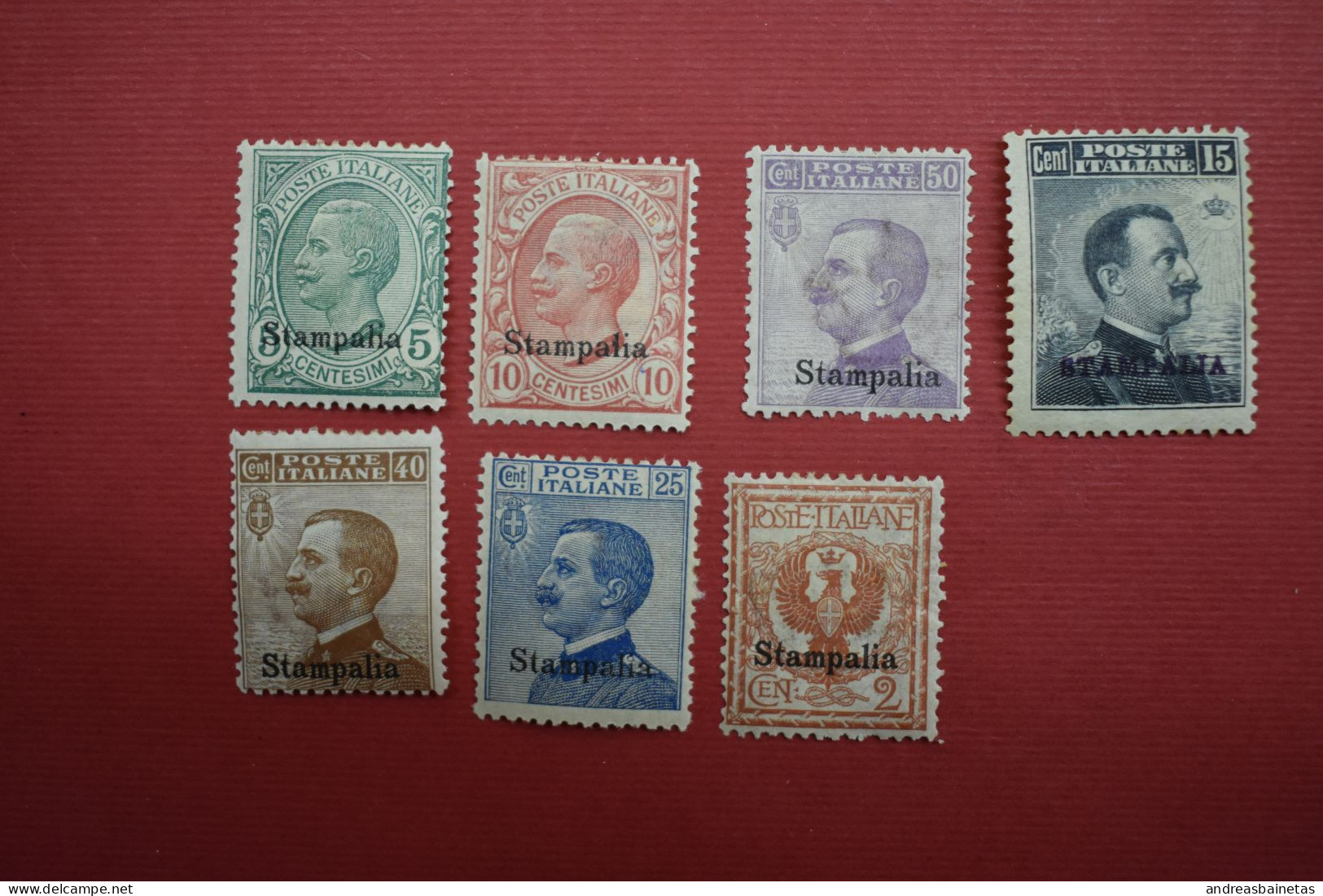 Stamps Greece  ITALIAN OCCUPATION - ITALIAN POST 1912 "STAMPALIA" Ovpt, Complete Set Of 7 Values, M. (Hellas 3I/9I). - Dodekanesos