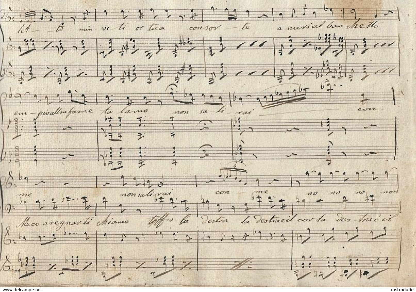 19ème GIUSEPPE VERDI  - PARTITION MANUSCRITE OPÉRA  MASNADIERI ( SCENA E DUETTO ) 5 PAGES - Operaboeken