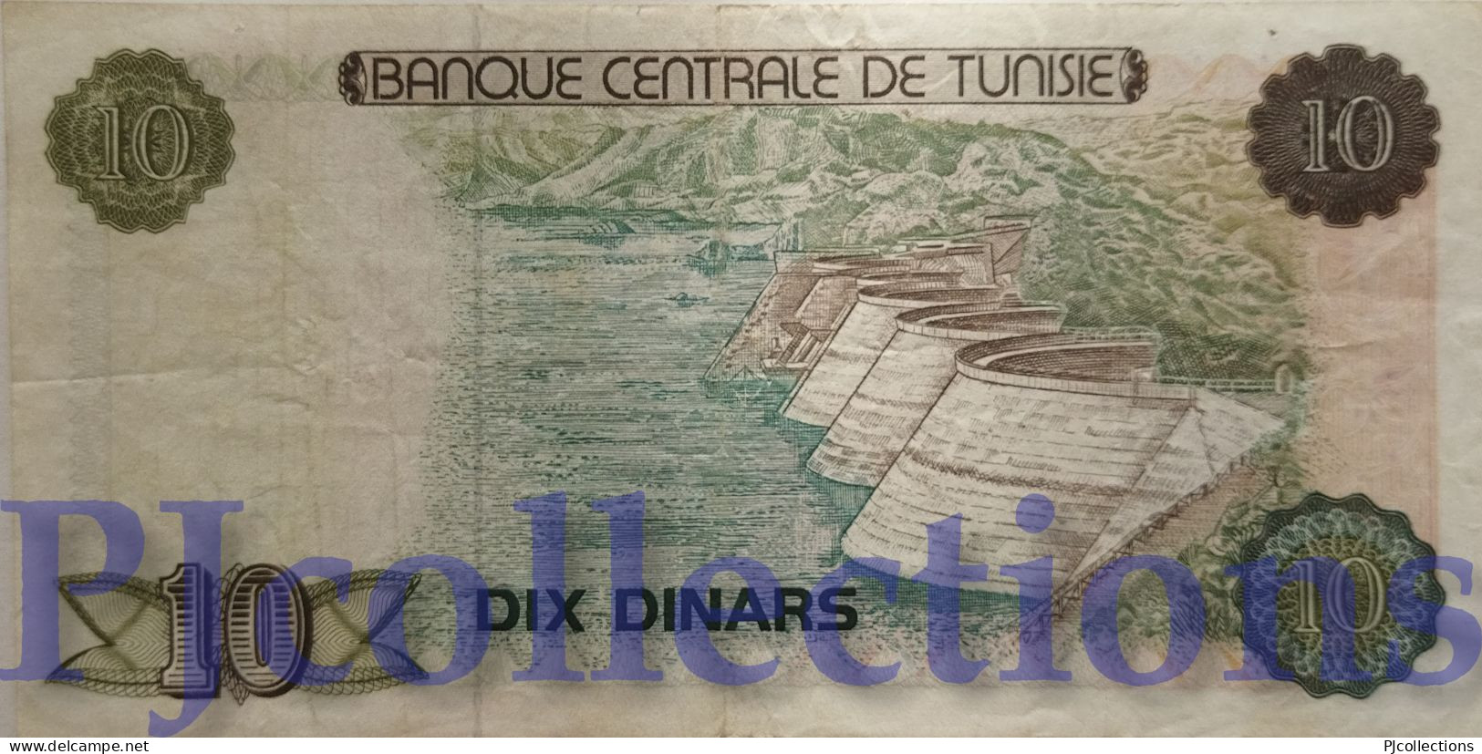 TUNISIA 10 DINARS 1980 PICK 76 XF - Tunisie