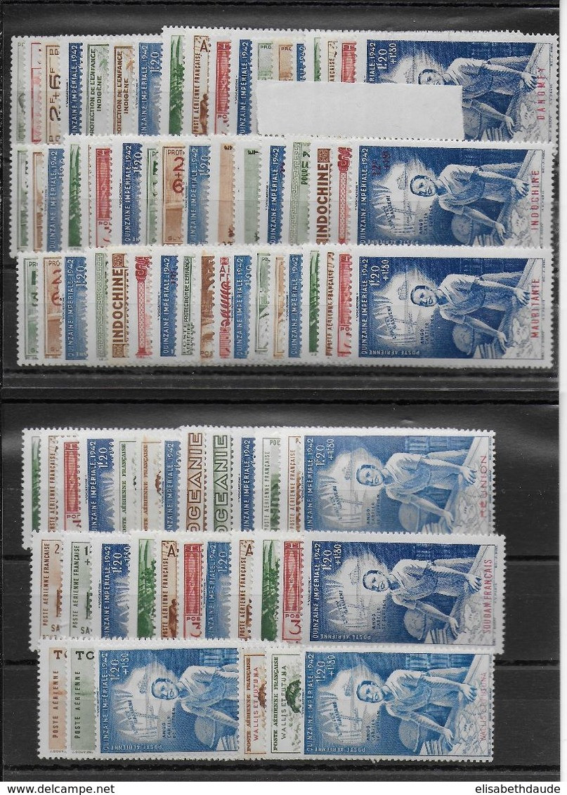 1942 - PEIQI - SERIE COMPLETE * MH - COTE YVERT = 127.5 EUR - 83 TIMBRES - 1942 Protection De L'Enfance Indigène & Quinzaine Impériale (PEIQI)